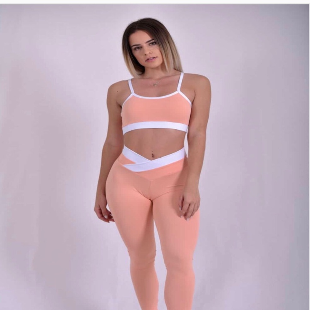 CLS Sportswear leggings, Color: orange and white